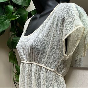 Free People | Cream Lace Swimsuit Coverup | M